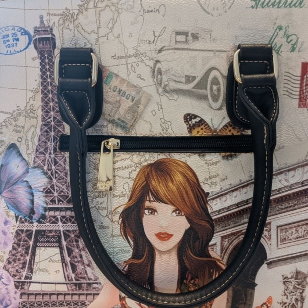 Illustration Multi Pocket Padlock Picture Tote - Picture 4 of 7